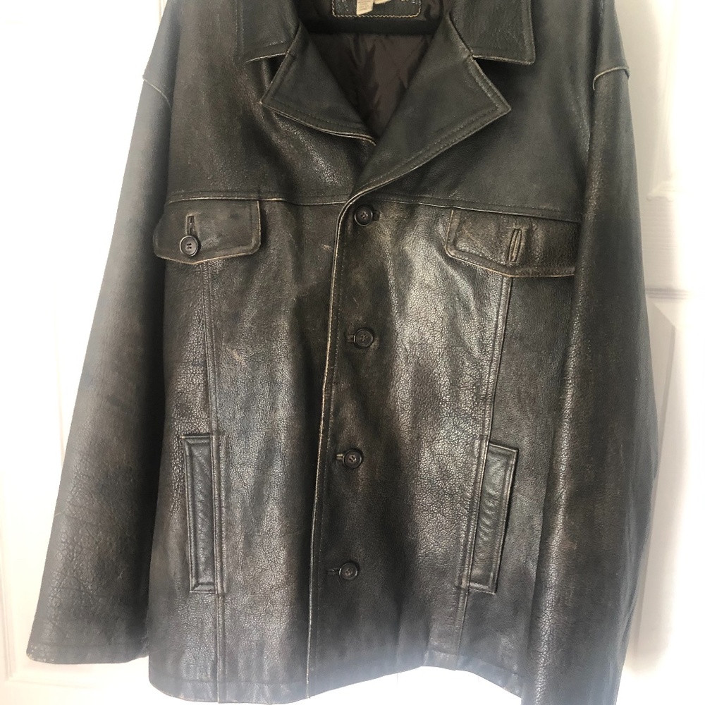 Leather Jacket Vintage Men’s XL (but fits me at 3XL)